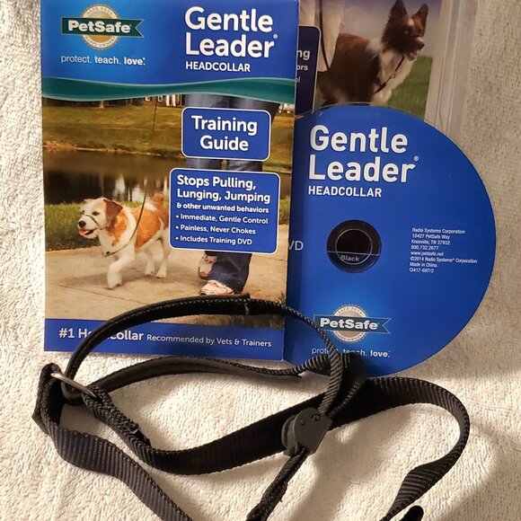 GENTLE LEADER~ Head Collar- Stop Pulling, Lunging, Jumping- MED- Black- With DVD - Picture 3 of 12